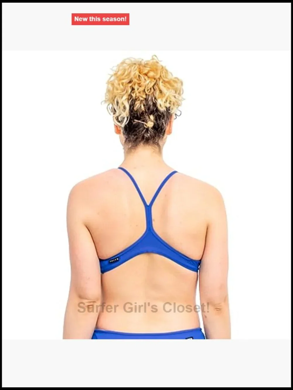 Fixed-Back Athletic Bikini Top Full Coverage Swimsuit Top for Lifeguarding